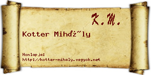 Kotter Mihály névjegykártya